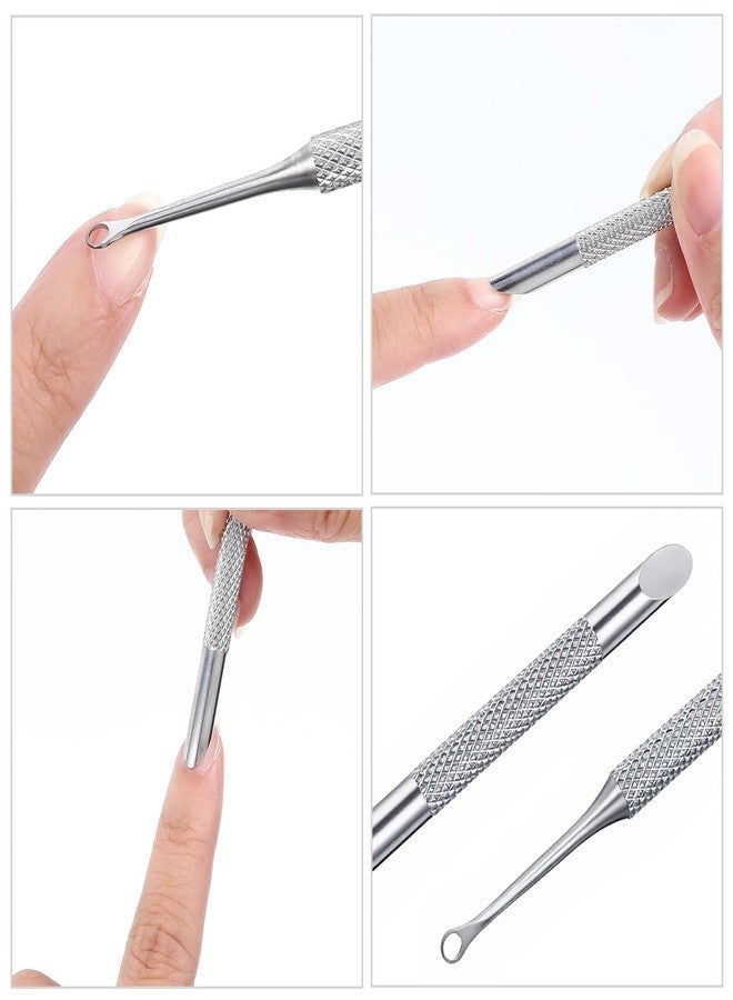 Eldraqth Dual Ended Cuticle Pusher, Stainless Steel Cuticle Remover Tool Pre-treatment Cuticle Scraper with 5 Pcs Sandpaper Sheets for Home Salon Manicure Pedicure Nail Art Dead Skin Removing - Image 5